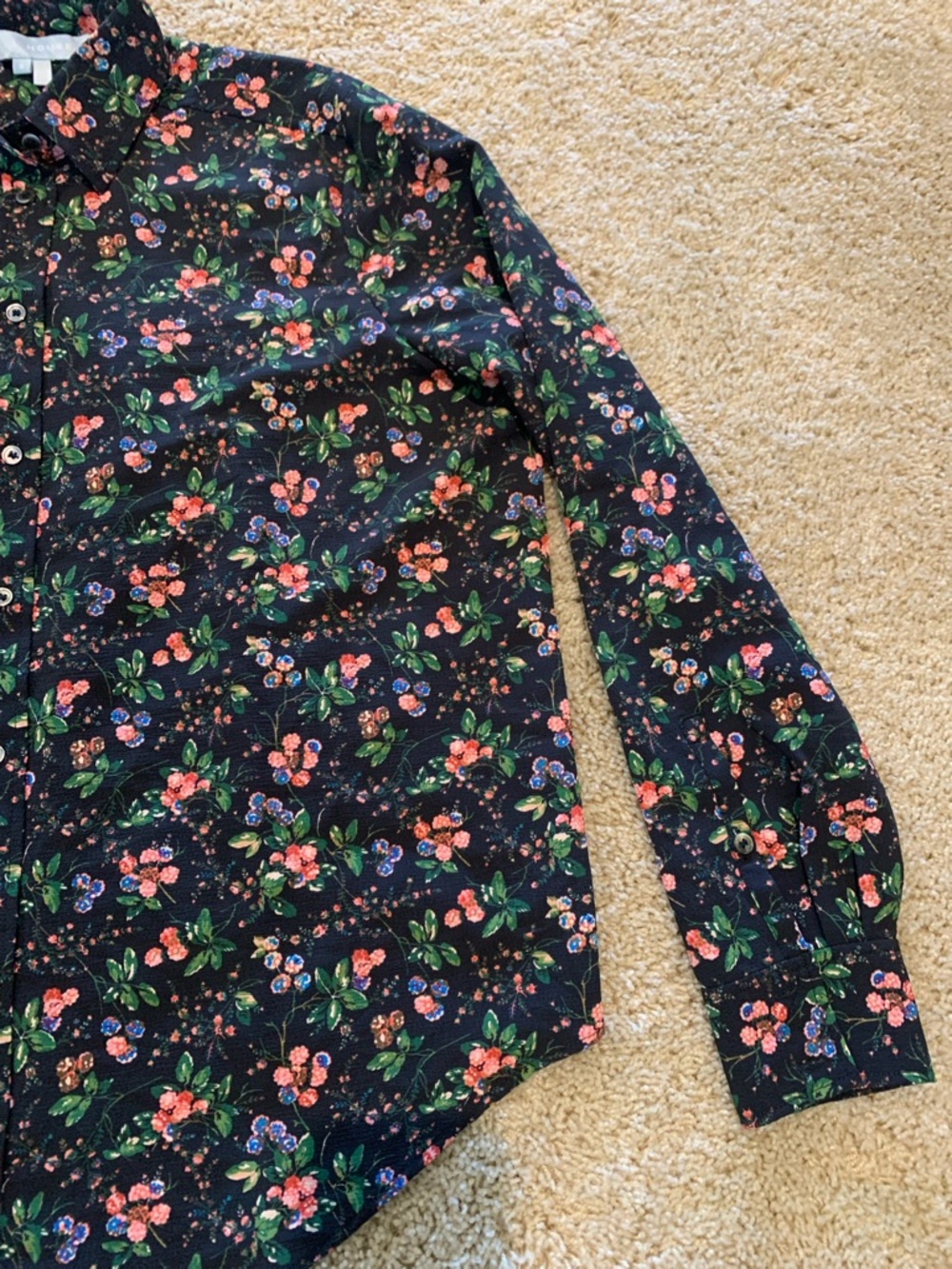 EUC Hill House Women’s The Malone Multi Color Floral Chic Collar Button-Up Shirt - Picture 5 of 11